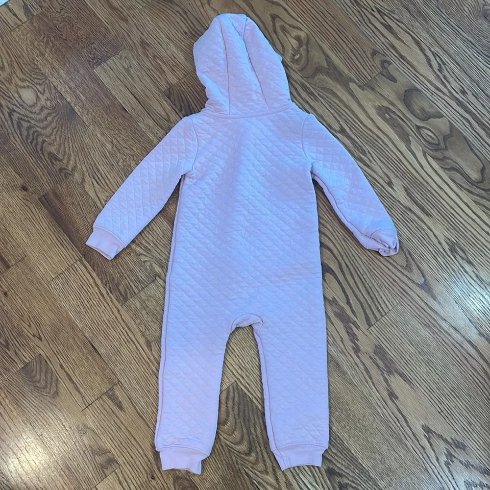 Baby Girl Quilted Hooded One Piece Suit. Size 24 Months. Excellent to Like New.